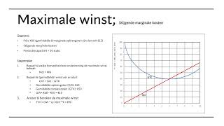 Maximale winst bij progressieve variabele kostenstijgende marginale kosten [upl. by Koy]