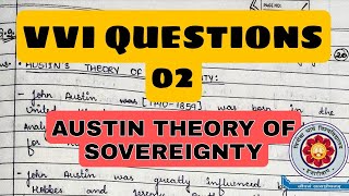 vbu Critically examine the Austin theory of sovereignty  BA political science semester 1 [upl. by Cirdek655]