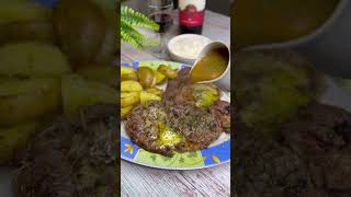 Steak with gravy food momlife [upl. by Gerstein]