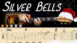 🎅 Silver Bells 🎄Easy Fingerstyle Guitar Tutorial🎄Christmas Songs🎄Carols🎄Tabsamp Lyrics🎄 Acoustic Cover [upl. by Keese]