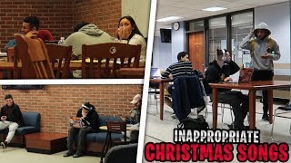 Blasting INAPPROPRIATE CHRISTMAS SONGS in the Library PRANK [upl. by Ecraep630]