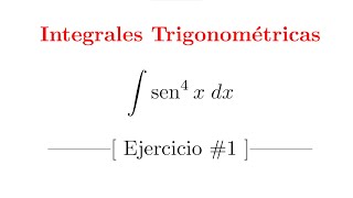 Integral Trigonométrica Indefinida  Ejercicio 01 [upl. by Manella921]