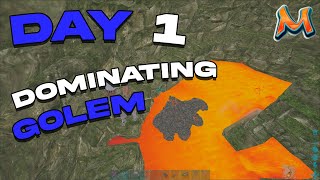 Dominating LAVA GOLEM Day 1 w Simplex  ARK [upl. by Aramaj]