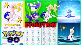 Evolution My All Shiny 🌟 Popplio into Shiny ✨ Primarina 🌊 pokémongo shinyprimarina evolution [upl. by Natlus520]