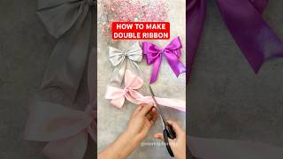 Buat yg masih bingung cara bikin double ribbon nih kita kasih caranya ribbon diy shortvideo fyp [upl. by Karlotta]