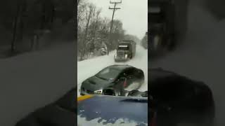 Subaru WRX Gets Cut In Half By A Snowplow crash WRX [upl. by Erwin]