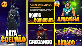 DATA COELHÃO AZUL NOVOS CODIGUINS SKIN DE GADO RECARGAS NOVIDADES FREE FIRE CALENDARIO SEMANAL [upl. by Okiruy707]