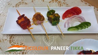 Tri Colour Recipe Paneer Tikka without artificial colours Independence Day Recipe  Mailbox Kitchen [upl. by Mun]