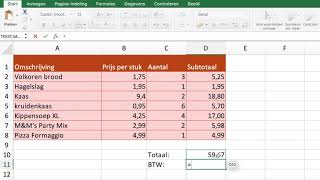 Excel  BTW uitrekenen [upl. by Kcirddehs]