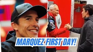 Marc Marquez First Day as a Ducati Factory Team MotoGP Rider [upl. by Emoreg]