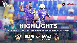 ILT20 S2  हिंदी  HIGHLIGHTS  Abu Dhabi Knight Riders VS Desert Vipers  T20 Cricket  27th Jan [upl. by Natrav]