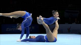 2018 Acrobatic Worlds – Portugal Women’s Group Qualifications [upl. by Ariahs]