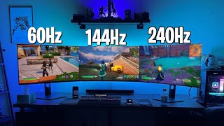 60Hz vs 144Hz vs 240Hz Fortnite Gameplay On A Monitor [upl. by Yud348]