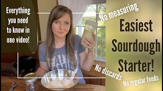 Easiest Sourdough Starter No Measuring No Discards [upl. by Meela]