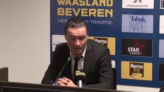 Persbabbel na WaaslandBeveren  Club Brugge 12 [upl. by Nylyoj689]