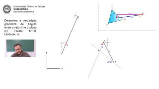 Exercício 38 Verdadeira grandeza do ângulo formado entre reta e plano [upl. by Roid]
