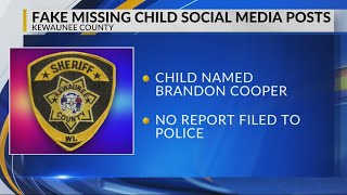 Kewaunee County Sheriffs Department Missing child scam quotmaking its roundsquot on social media [upl. by Azpurua]