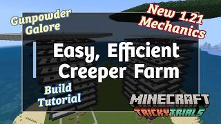 EasytoBuild Creeper Farm for Minecraft Bedrock 121 Gunpowder Farm Tutorial [upl. by Karlie]