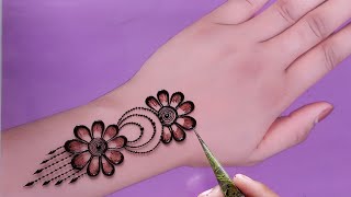 Very Beautiful Floral Khafeef Henna Mehndi Design  Latest Gulf Mehandi Design For Back Hand [upl. by Ffoeg627]