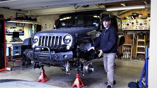 1 Ton Jeep JK Axle Swap  Dynatrac Hard Core 6060 and MetalCloak Longarm Suspension [upl. by Nevets537]