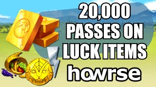 OPENING 20000 PASSES OF LUCK ITEMS ON HOWRSE  Howrse Test Server [upl. by Crompton]