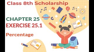 8th Scholarship math Chapter 25  Exercise 251  Percentage [upl. by Marva180]