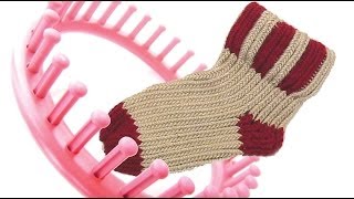 How to knit a sock on a round knitting loom socks [upl. by Ermey]