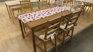 IKEA JOKKMOKK TABLE BROWN CLOSER LOOK IKEA FURNITURE TABLES KITCHEN DINING SHOPPING REVIEW REVIEWS [upl. by Paddy]