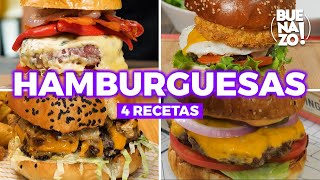 Cómo preparar hamburguesas l Cuatro recetas l BUENAZO [upl. by Aenert]