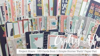 130 Cards from 1 Paper Pad  Simple Stories Faith Line  Project Share [upl. by Rokach]