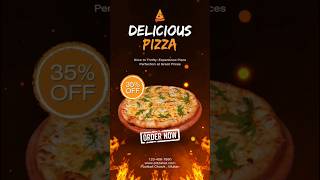 How to design pizza restaurant flyer  poster in Canva  pizza banner  canva aishavlog6835 [upl. by Pickett]