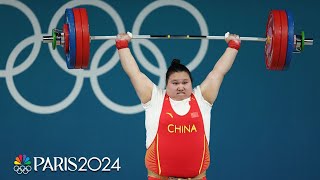 Chinas Li Wenwen commands womens 81kg final for weightlifting gold  Paris Olympics  NBC Sports [upl. by Calder]