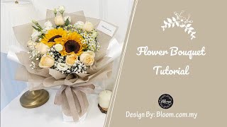 How to Wrap a Flower Bouquet  Flower Bouquet Tying amp Wrapping Techniques amp Ideas  螺旋花腳手綁花束  花束包装 [upl. by Lilith]