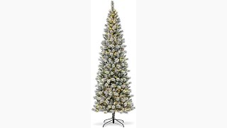 RenderedReview Glitzhome 9ft Deluxe Flocked Pine Artificial Christmas Tree 2024 [upl. by Dibrin5]