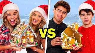 BOYS vs GIRLS Gingerbread House Competition [upl. by Nreval126]