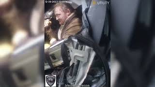 RAW VIDEO Indiana man rescued after being trapped six days in truck [upl. by Lemmie556]