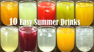 10 Easy Summer Drinks Recipe  How to make Refreshing Lemon Drinks [upl. by Nelhsa990]