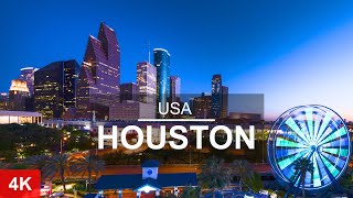 Houston USA – Aerial Drone Video Guide for Visitors 4K [upl. by Athalee]