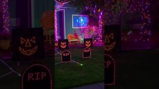 First Halloween Light Show halloween lightshow foryou fyp shorts spooky decoration fun vlog [upl. by Otti]