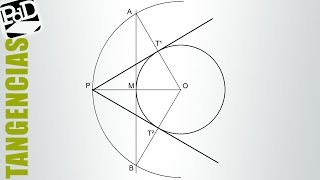 Rectas tangentes a una circunferencia por un punto exterior Tangencias  Metodo2 [upl. by Carlin]