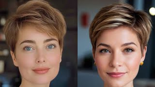 Grey Fine Pixie Haircut Style For Women over 40  curly pixie cut 2024  Best Short Haircut [upl. by Dyann]