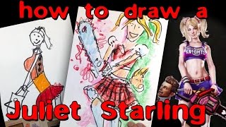 How to draw Juliet Starling from video games  Lollipop Chainsaw [upl. by Squier]