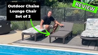 Outdoor Chaise Lounge Chair Set of 2 Review [upl. by Carilla]