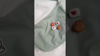 Homemade air dry clay bag charmpinsbadge airdryclay claycraft airdryclayearring airdryclaypin [upl. by Pattie]