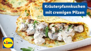 Pfannkuchen mit cremiger Pilzfüllung  Einfach  Lidl Kochen [upl. by Cornelius]