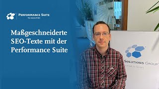 🚀 Maßgeschneiderte SEOTexte mit der Performance Suite ✨ [upl. by Wetzell]