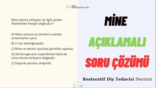 DUS Mine Açıklamalı Soru Çözümü  DUS Restoratif Diş Tedavisi Konu Anlatımı [upl. by Trawets]