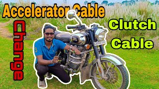 Royal Enfield Classic 350 BS6 Accelerator amp Clutch Cable Change [upl. by Onin]