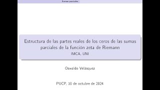 Estructura de las partes reales de los ceros de las sumas parciales de la función zeta de Riemann [upl. by Daph]