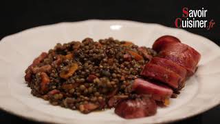 Recette facile des lentilles aux saucisses de Morteau [upl. by Anrym]